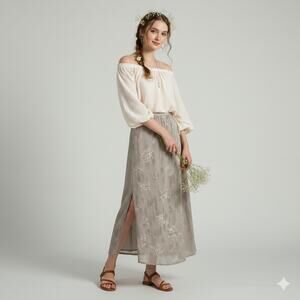 VTG Merona Floral Maxi Skirt Womens 18W Fairy Floral Y2K Romantic 90s Cottage